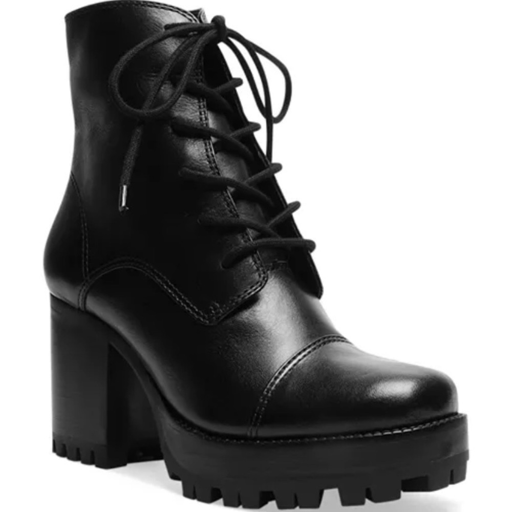 SCHUTZ Jeannie Lace Up High Heel Booties in Black 8